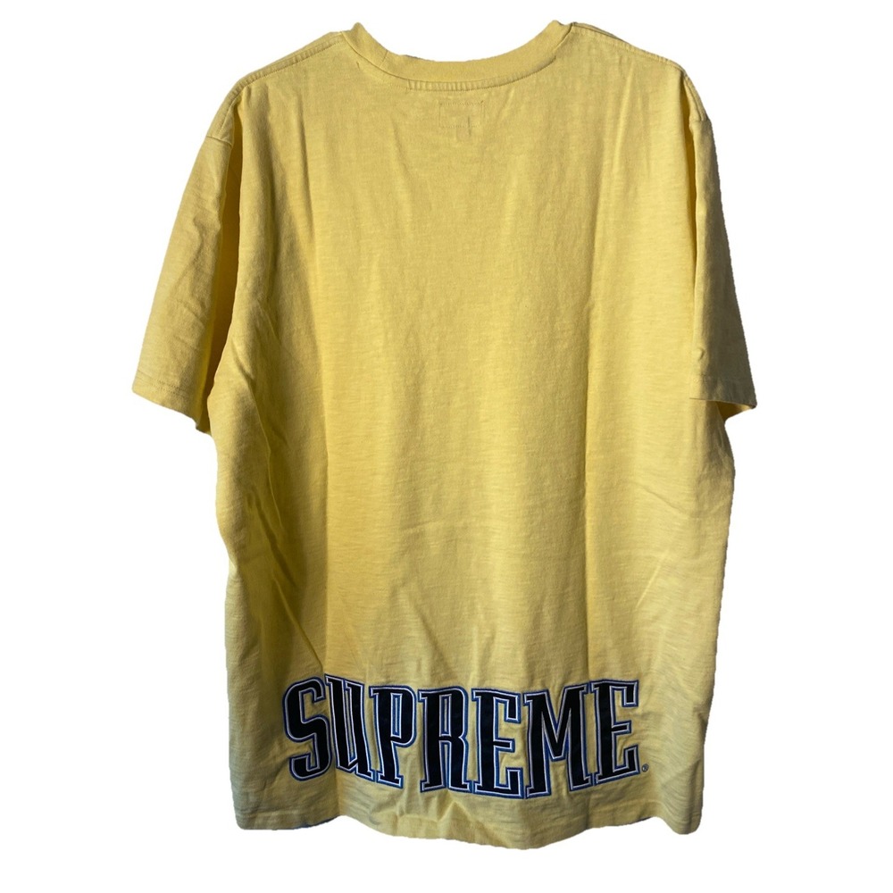 SUPREME Contrast Appliqué S/S Top Tee T-Shirt Pale Yellow FW22 Size XL Sellout